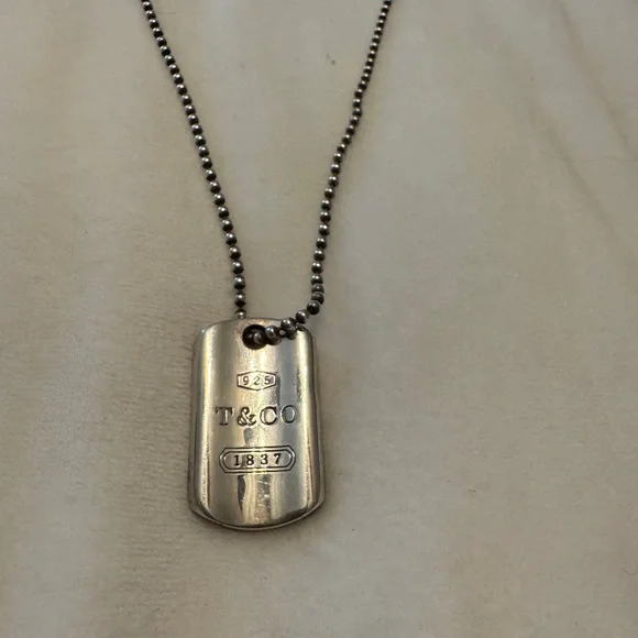 Tiffany & Co. 1837 Silver Dogtag Pendant Necklace - Sterling Silver - Picture 6 of 11